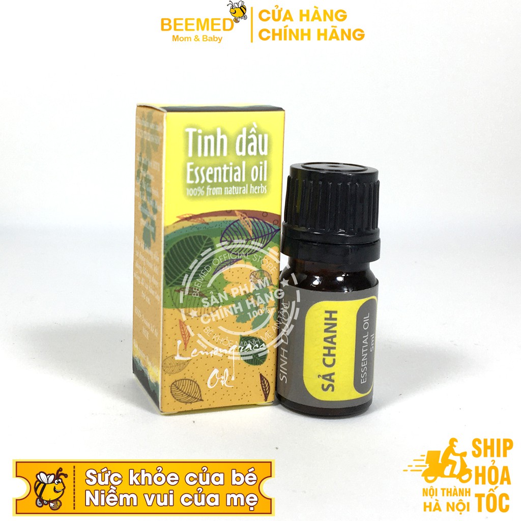 Tinh dầu Sả chanh Sinh dược - Đuổi muỗi , thơm phòng, xông khử mùi, giải cảm, Lọ 5ml tinh dầu xả nguyên chất