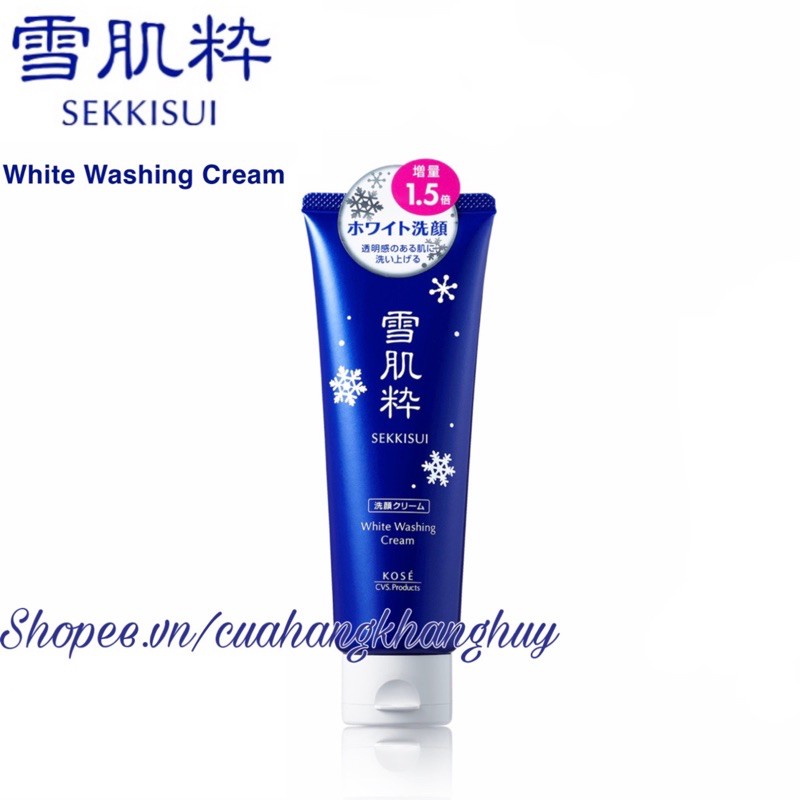 Sữa rửa mặt trắng da Kose Sekkisui White Washing Cream của Nhật 80 g, 120 g