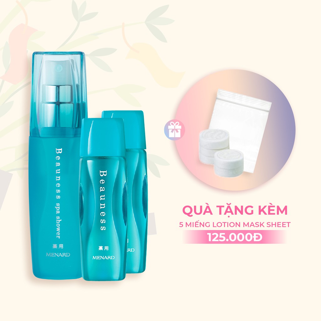 Combo nước khoáng thần kỳ tăng sức đề kháng da dạng xịt Menard Beauness 60ml + 02 tinh chất khoáng Beauness Mini 30ml