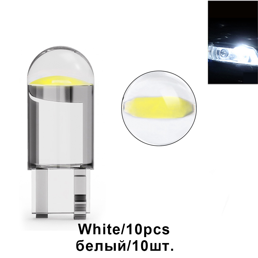 Set 10 Bóng Đèn LED Canbus W5W T10 Ánh Sáng Trắng 6000K 12V Cho Xe Hơi
