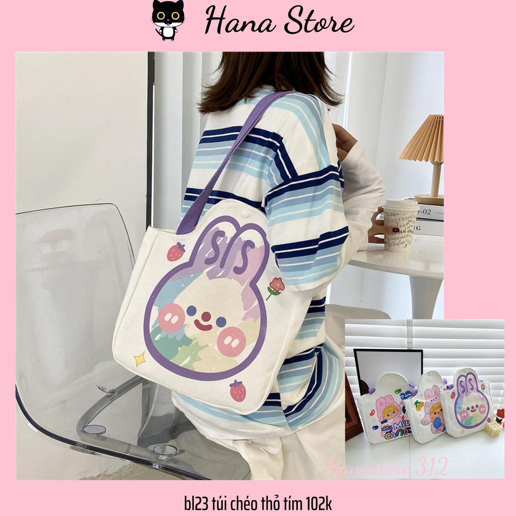 Bl23 túi chéo thỏ tím