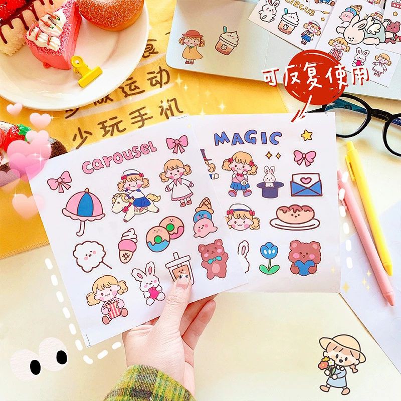 🍓[CẮT SẴN] Set Sticker Dán Trang Trí Sổ Tay/Điện Thoai Hình Hoạt Hình Ngộ Nghĩnh BiTi SK594