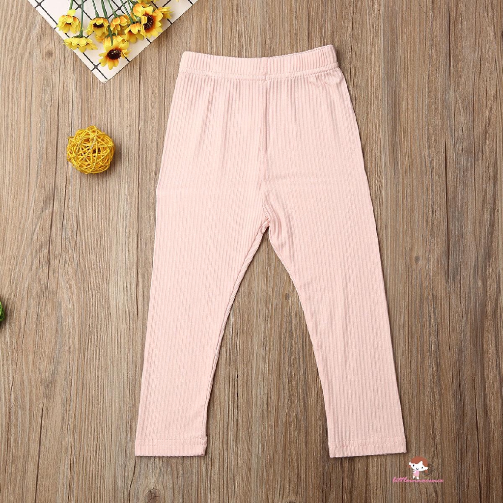 Quần Legging Cotton Dày Màu Trơn Cho Bé Gái