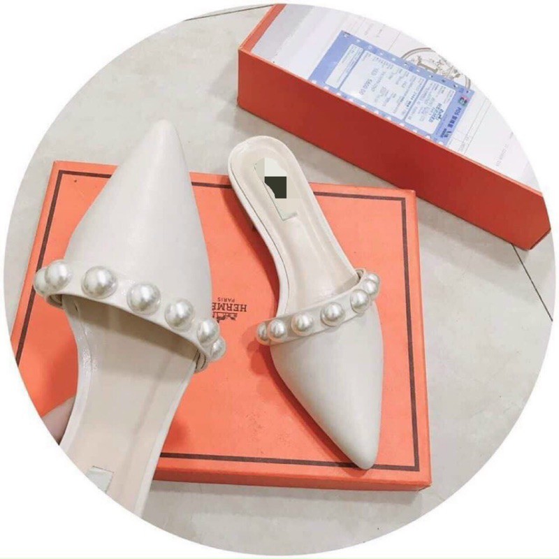 Giày Sục Mui Nhon Đính Ngọc Quai Ngang | BigBuy360 - bigbuy360.vn