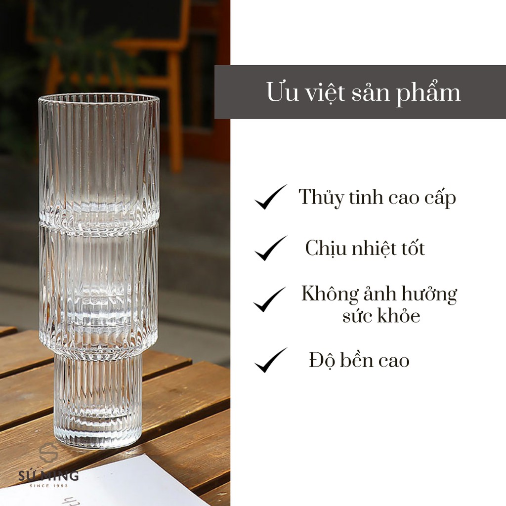 Cốc Ly Thuỷ Tinh , Thiết Kế Độc Đáo, Cốc Uống Nước Sang Trọng, Đẳng Cấp
