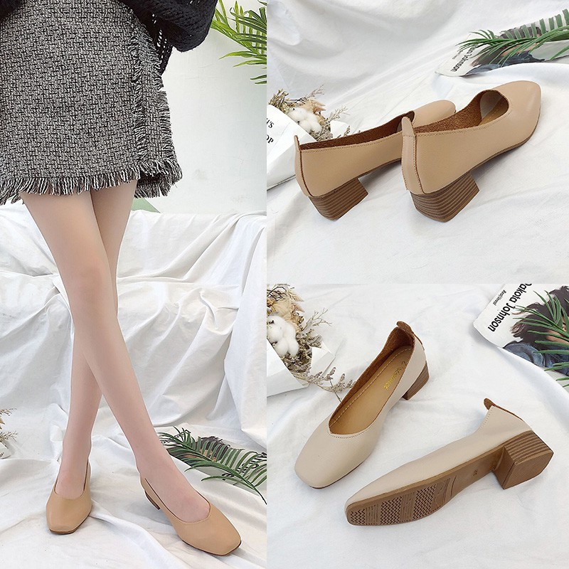 Giày Búp Bê Nữ Gót Vuông Thời Trang Hàn 2021 | BigBuy360 - bigbuy360.vn