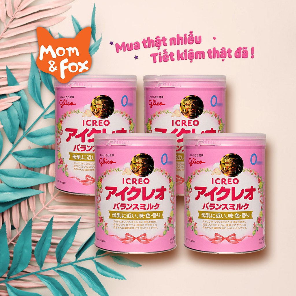 COMBO 4 lon sữa glico số 0- 800g Nhật