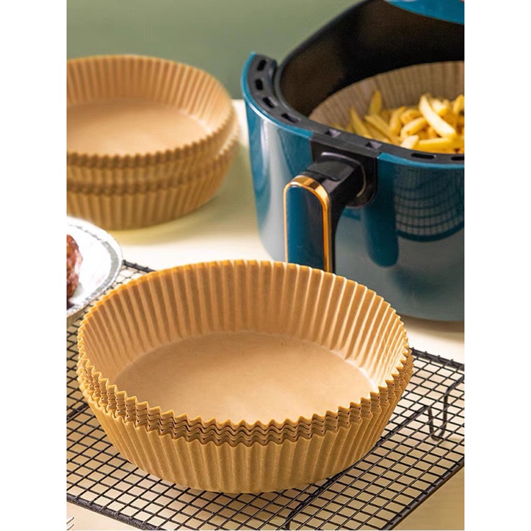 Sét 100 giấy thấm dầu thực phẩm cho nồi chiên không dầu dạng khay tròn MUL61
