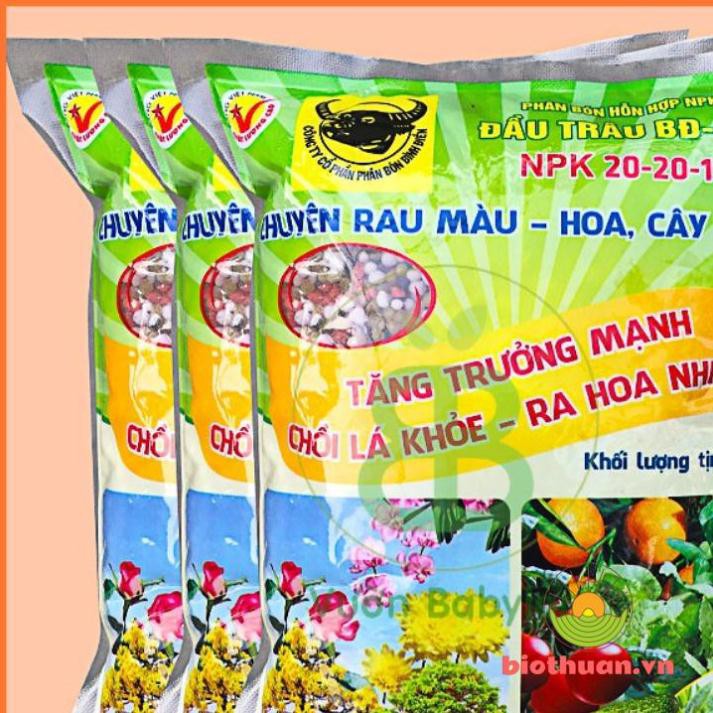 Phân Bón Đầu Trâu NPK 20-20-15 Chuyên Cho Hoa, Cây Cảnh Giúp Cây Ra Hoa, Hoa Đẹp, Lâu Tàn