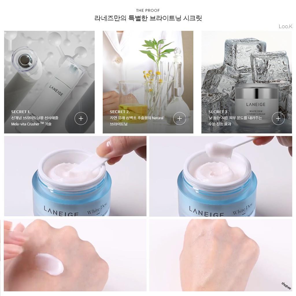 [LANEIGE.Korea] Kem Dưỡng Trắng Da White Dew Sherbet Cream 50ML