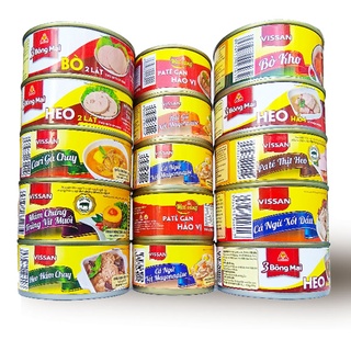 Thịt hộp, Cá hộp, Pate hộp ăn liền Vissan đủ loại 150g,170g, 280g