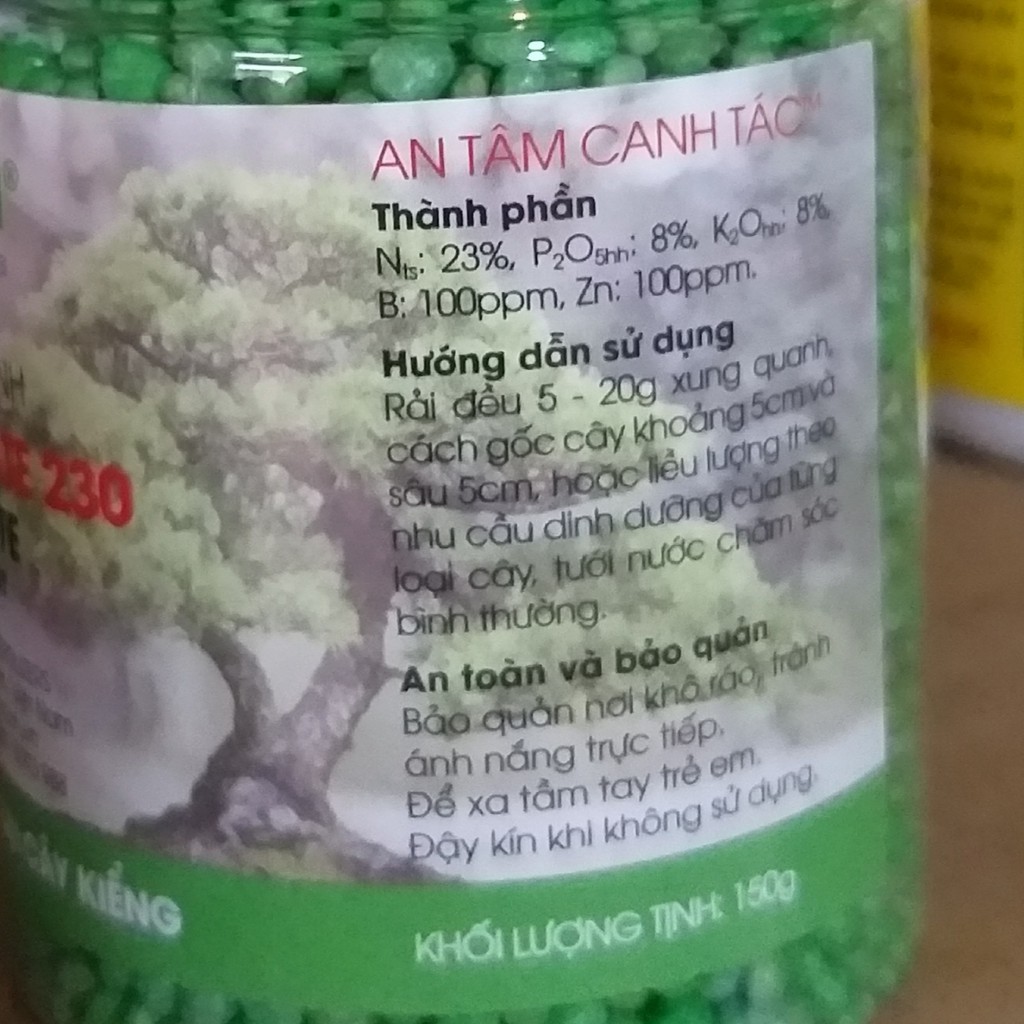 Phân RYNAN 230 (150g), Phân Tan Chậm Thông Minh NPK 23-8-8+TE dùng cho hoa lan, cây kiểng