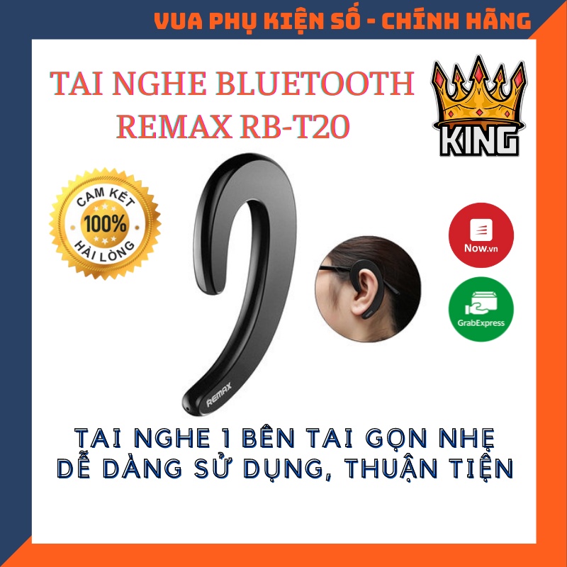 Tai nghe Bluetooth dẹt siêu mỏng Remax RB - T20 - Trẻ trung hiện đại - Pin Trâu