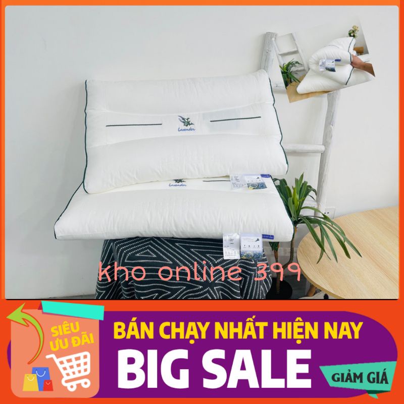 [RẺ VÔ ĐỊCH] bộ 2 gối Pillow Lavender massage chống đau mỏi vai gáy và chống ra mồ hôi