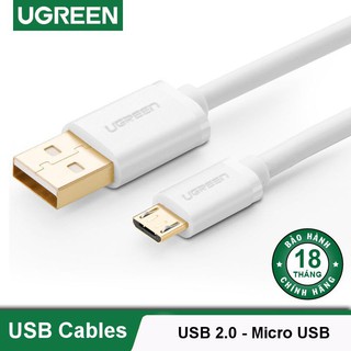 Mua Cáp sạc micro USB Mạ Vàng Chính Hãng UGREEN 10851 Cao Cấp US125 (dài 3met màu trắng)
