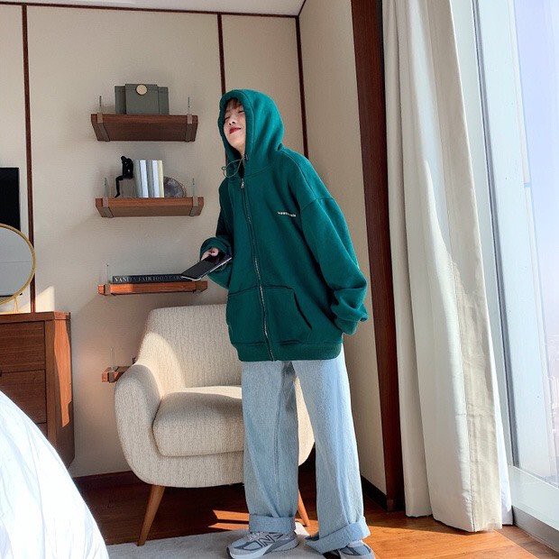 Áo Khoác Nỉ Hoodie Form Rộng Unisex Nam Nữ In Chữ ANES Phong Cách Hiphop Chuẩn Tay Bồng RÔ STORE AK15 | BigBuy360 - bigbuy360.vn