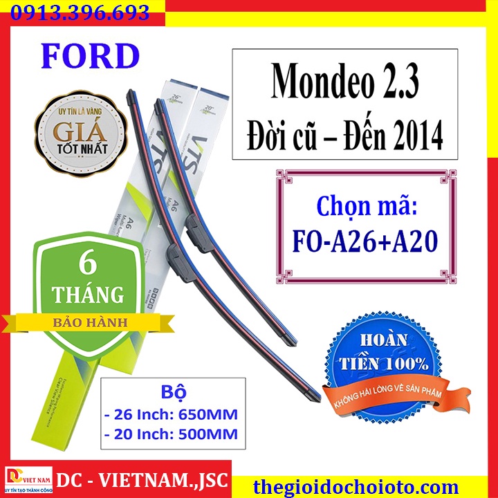 [BH 1 NĂM] Bộ 2 thanh gạt nước mưa ô tô Nano xương mềm cao cấp dành cho hãng xe Ford: Transit-Ecosport-Everest-Focus