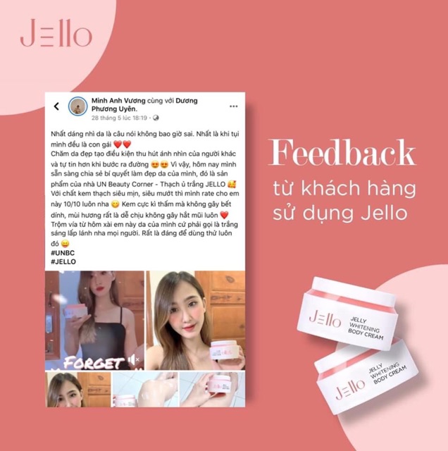 [2 HỘP] Kem dưỡng trắng mịn body ban đêm JELLO UNBC | BigBuy360 - bigbuy360.vn