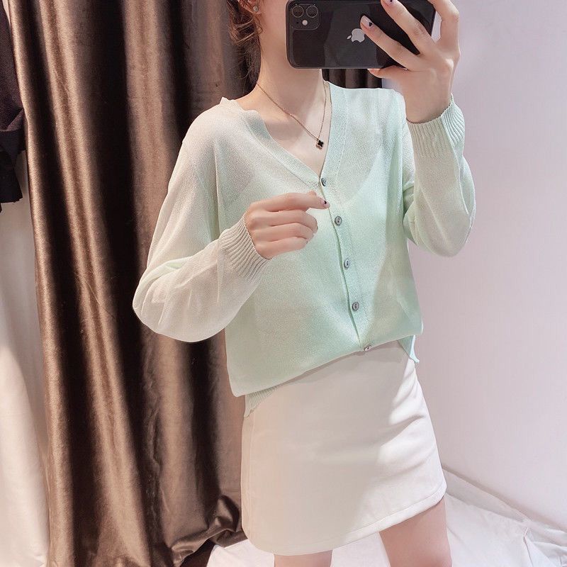 Áo Khoác Cardigan Dệt Kim Chống Nắng Thời Trang Mùa Hè Mới Cho Nữ