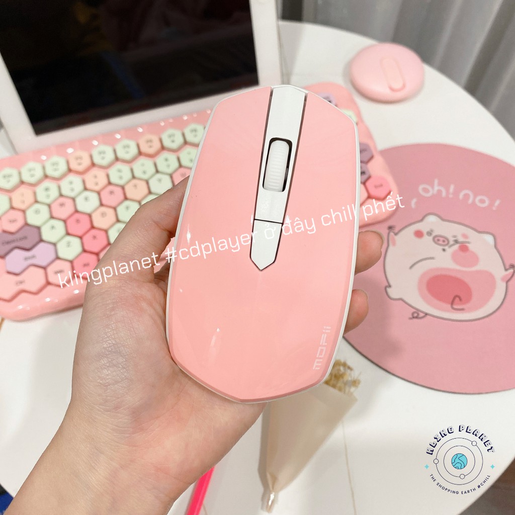 [Freeship] Bộ bàn phím + Chuột không dây/Bluetooh HONEY MOFii 3 màu pastel xinh xắn [Tặng lót chuột + Pin + Sticker]