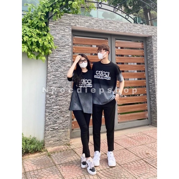 [Rẻ vô địch] Áo thun loang , áo thun cotton tay lỡ dáng rộng loang gg