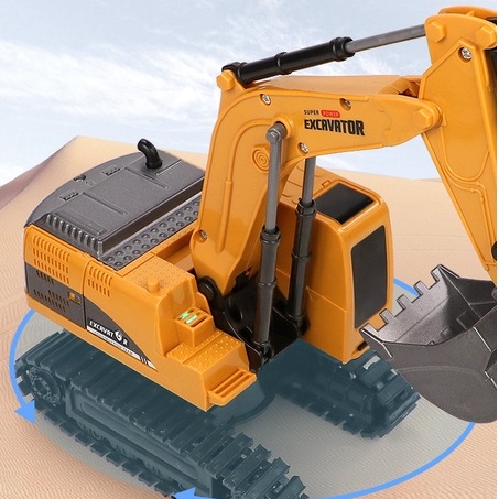 Máy Xúc điều khiển từ xa 5 hướng và 8 hướng hợp kim mô phỏng như thật 100%cho bé thêm năng động