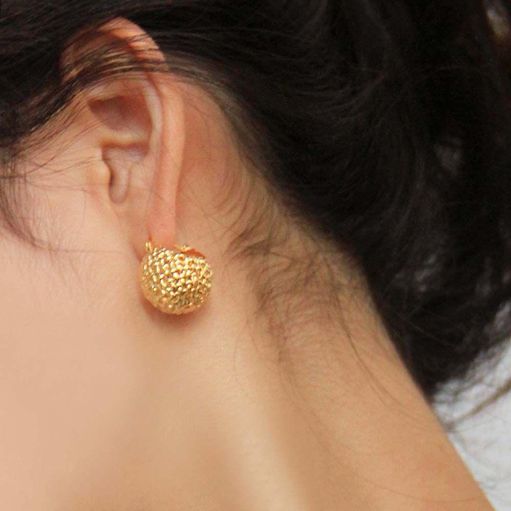 Bông Tai Hình Bóng Rổ Phong Cách Retro Pháp Ngọt Ngào Cho Nữ