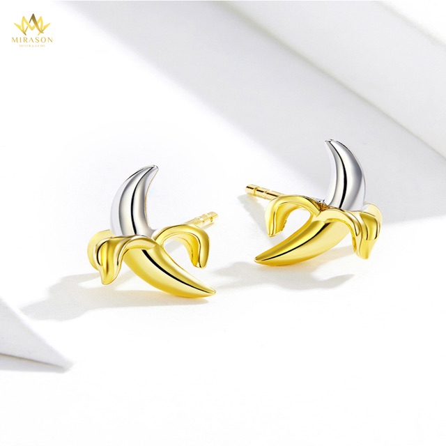 Khuyên Tai Bạc Nữ MIRASON Quả Chuối MBTTC -  Bông Tai Nữ Bạc 925 Cao Cấp