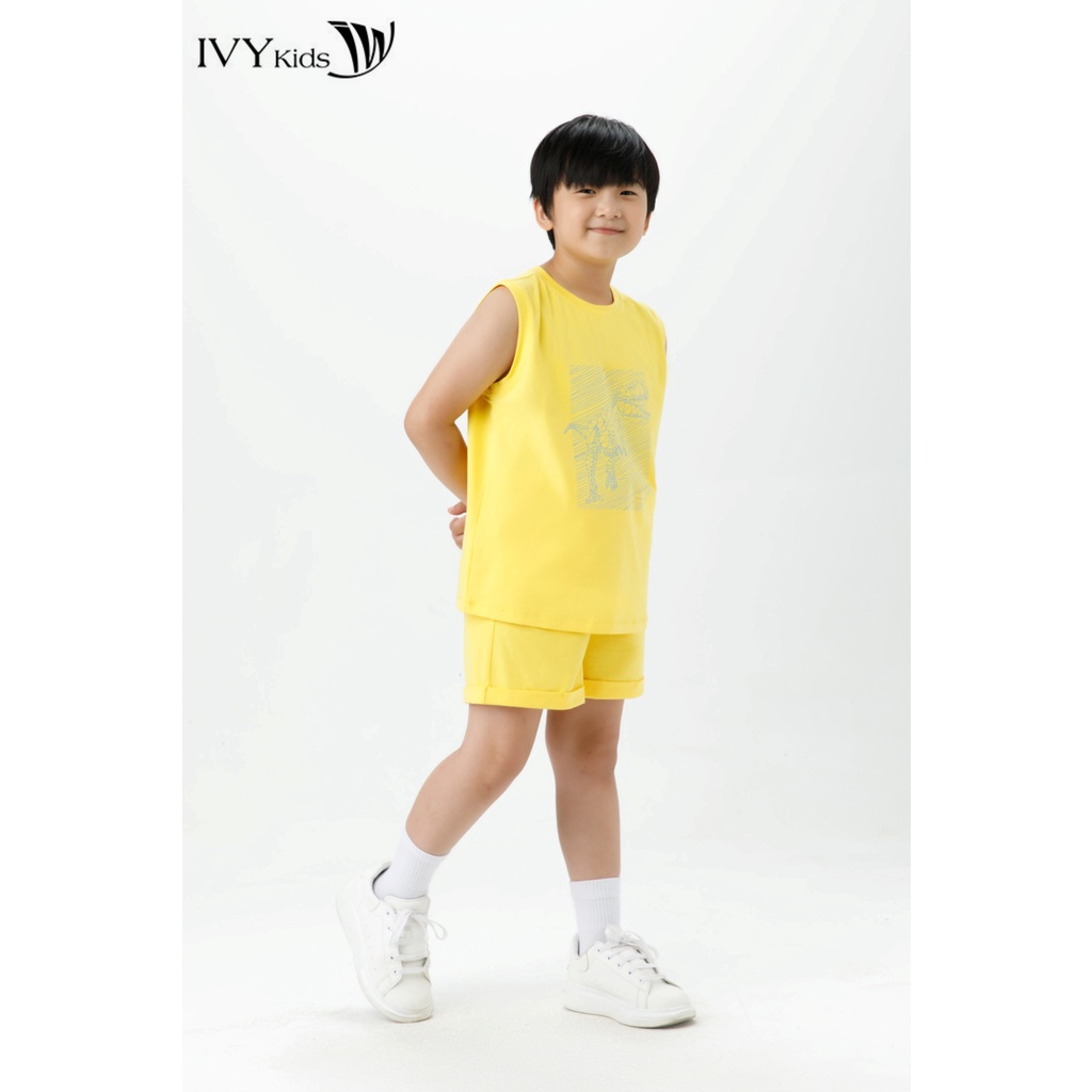 Bộ áo 3 lỗ khủng long bé trai IVY moda MS 56K1448