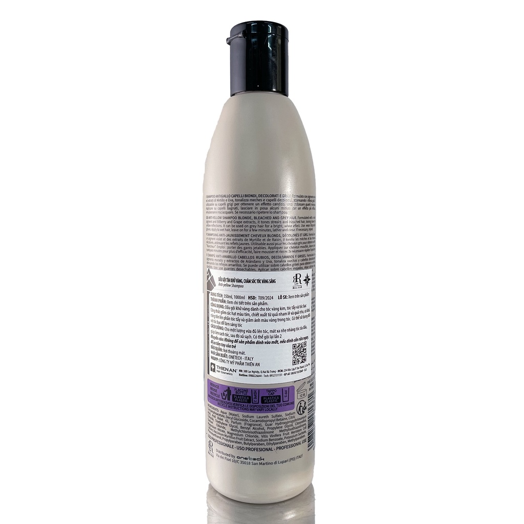 Dầu gội tím khử vàng chăm sóc và làm sáng màu tóc tẩy, tóc nhuộm RRline Therapy Sliver Shampoo