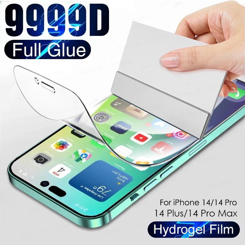 Ốp Điện Thoại Hydrogel 999D Mềm Cho iPhone 14 13 12 11 Pro Max 14 Plus 13 Mini X XR XS Max 7 8 6 6s Plus SE 2020 2022 Kính