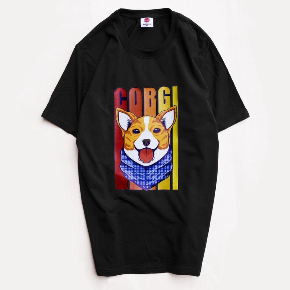 Áo thun unisex nam nữ Hoạ Tiết Corgi Mã 819 có bigsize vải thun mát mịn có bigsize vải thun mát mịn hình độc lạ