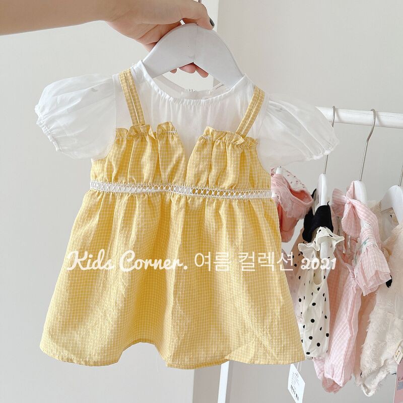 Váy 95501 giả yếm vàng