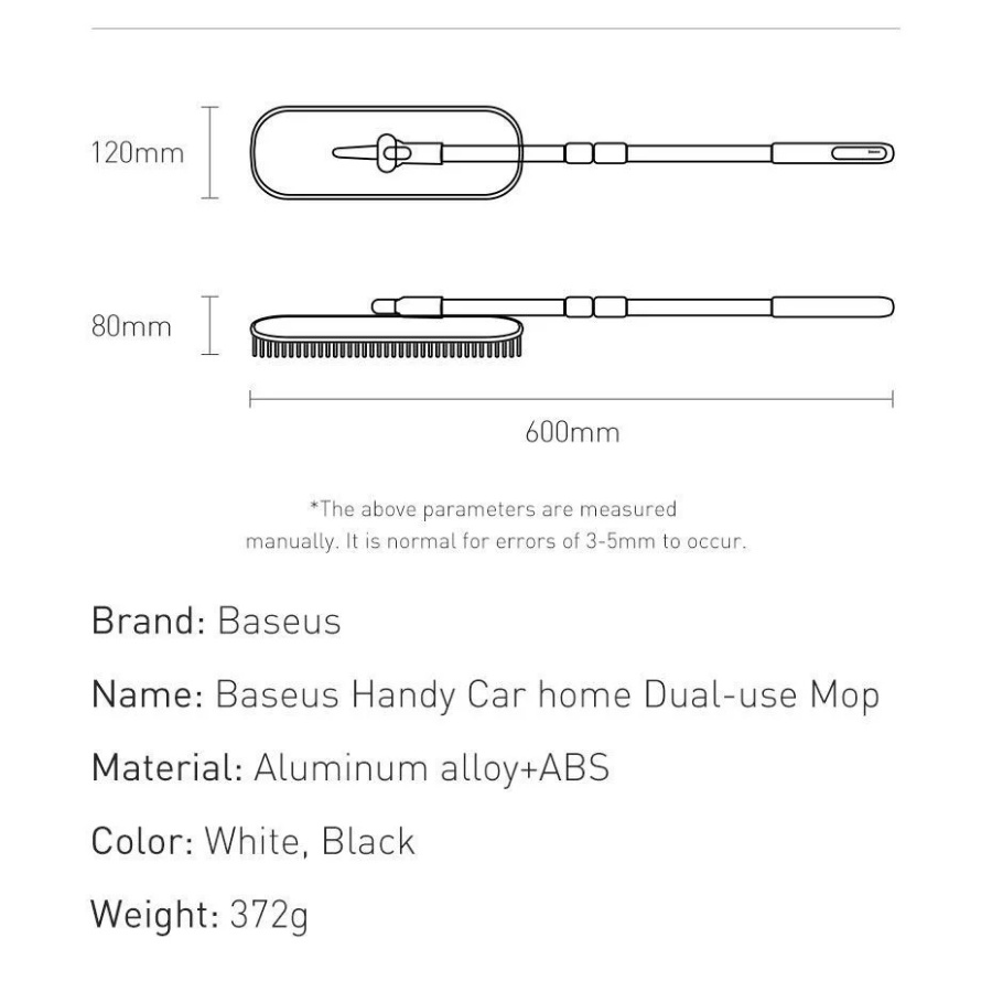 Chổi lau ô tô đa năng Baseus, lau dọn cửa kính xe hơi, lau dọn nhà cửa, cán co rút tiện lợi, sợi vải mềm thấm hút LV831