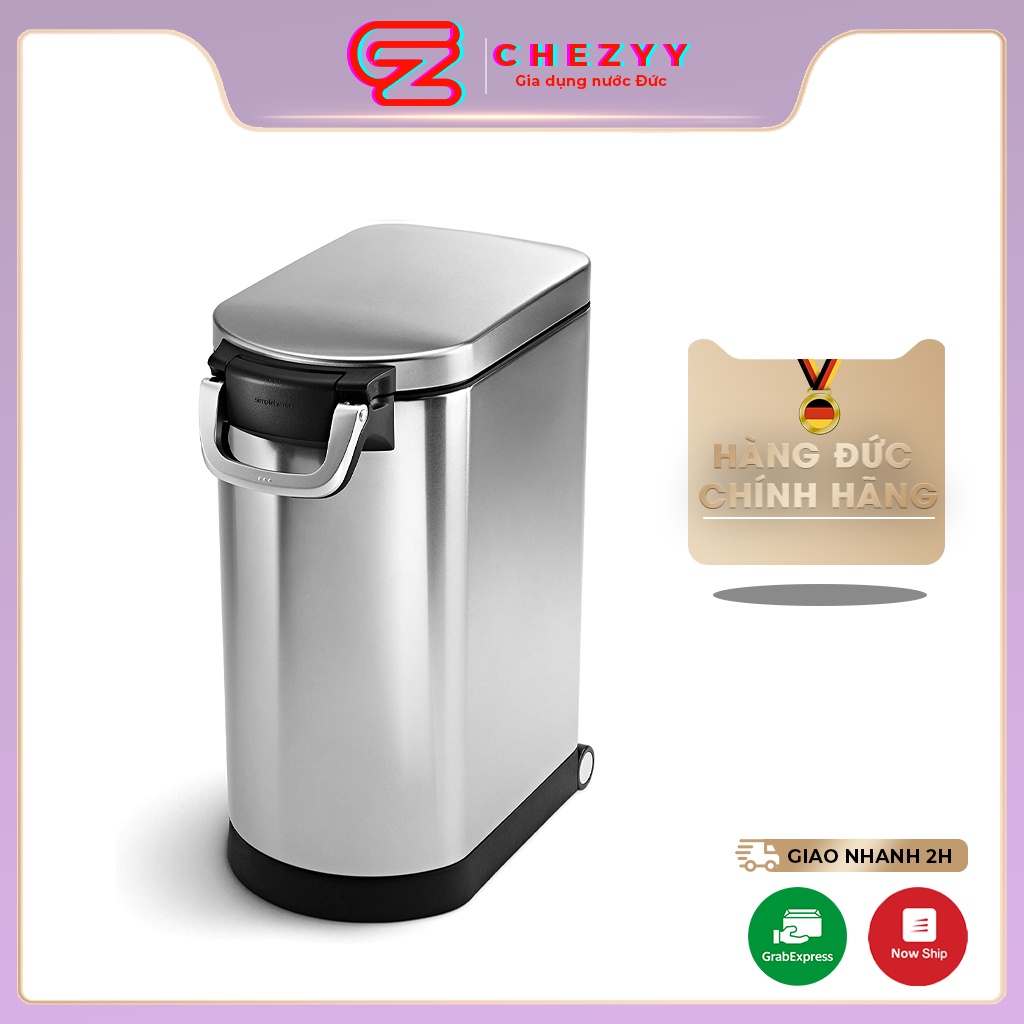 Thùng đựng gạo SimpleHuman 15kg, bảo quản gạo, bột, thực phẩm khô cho gia đình