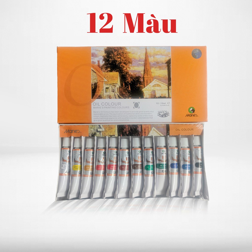 Màu sơn dầu Maries bộ 12/18 màu 12ml