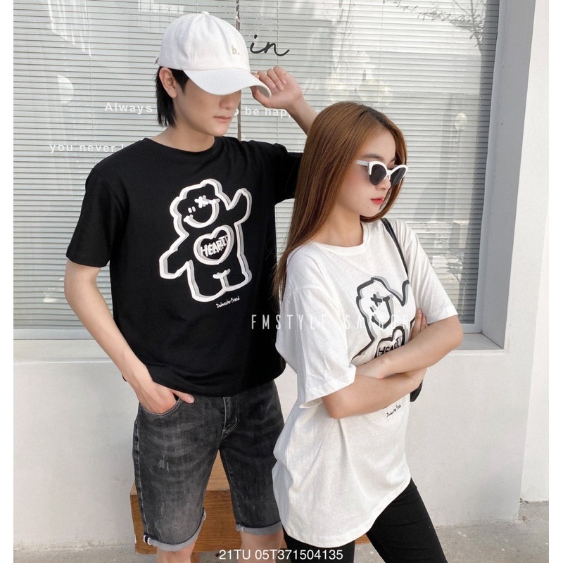 Áo thun tay ngắn in hình gấu cười ulzzang thời trang nữ Fmstyle Saigon 21TU05T371504