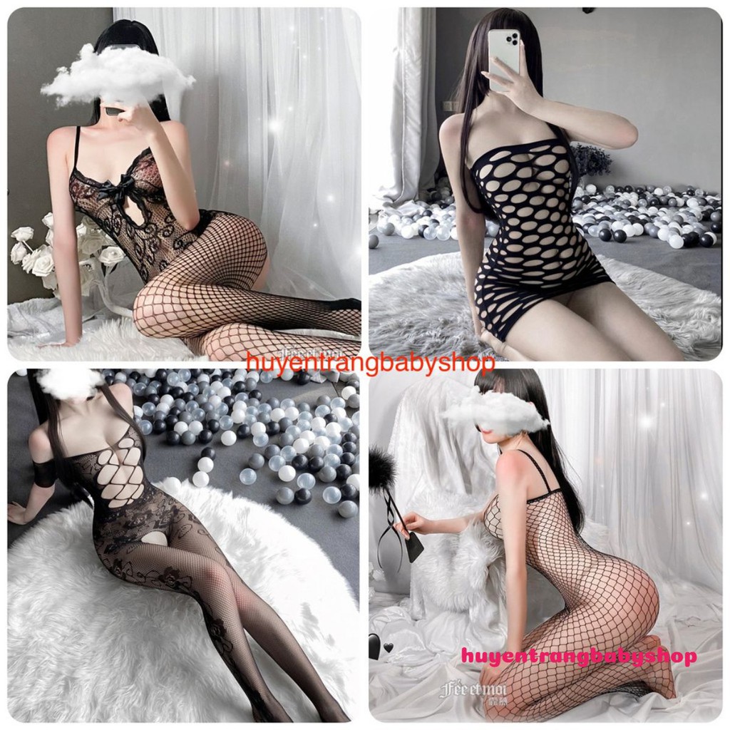 Tổng hợp đồ lưới toàn thân bodystocking sexy co dãn tốt phù hợp mọi chiều cao cân nặng
