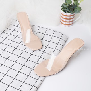 Dép Cao Gót Nữ 5cm-Dép Nữ Xinh Quai Trong Gót Trong Xinh Xắn Cho Nữ