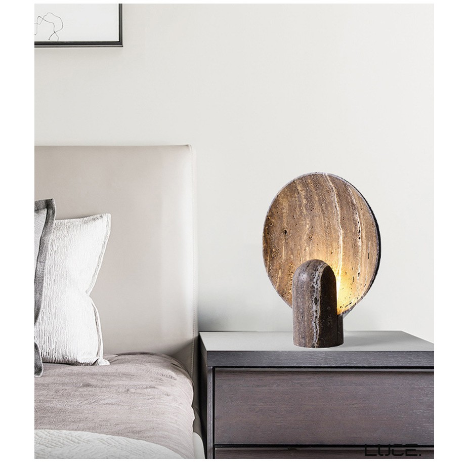 Đèn ngủ trang trí để bàn Luce Concept cao cấp bằng Đá tự nhiên và Đồng The Surface Sconce