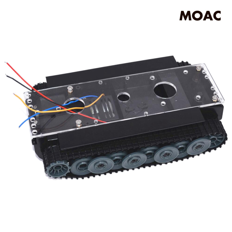 [Home Appliances]1:32 Smart Robot Tank Chassis Kit Crawler Track DIY Education Kit 130 Motor