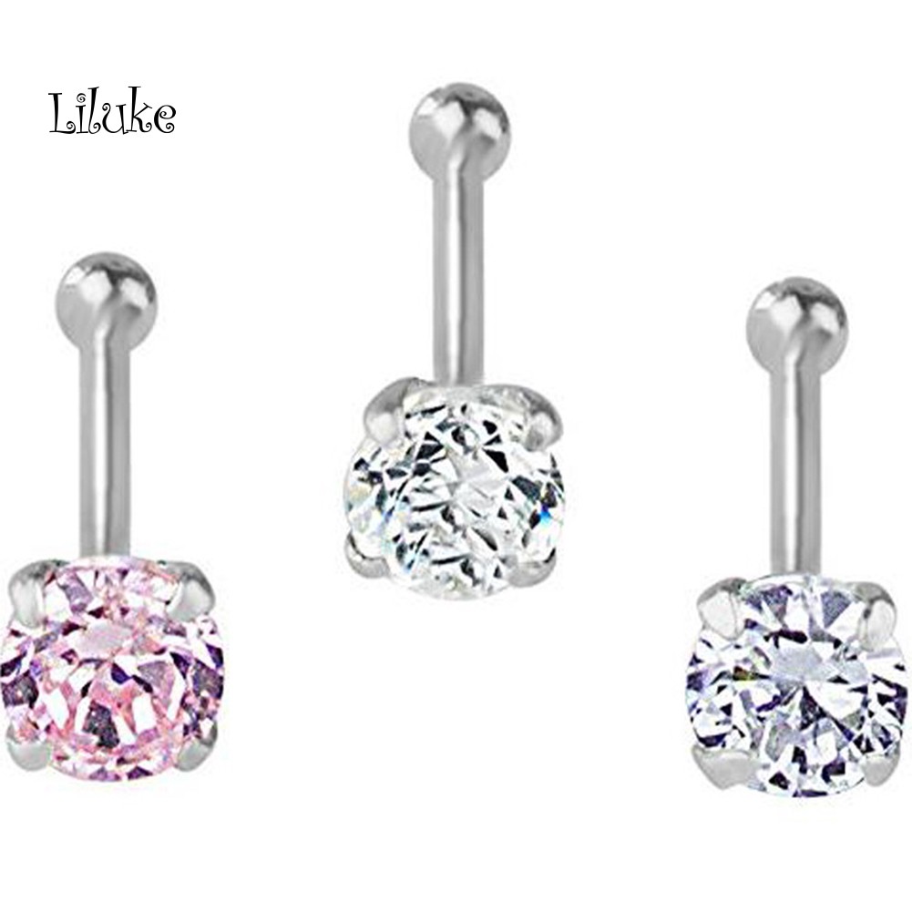 Bộ 3 Khuyên Mũi Bằng Thép Không Gỉ Đính Đá Cá Tính