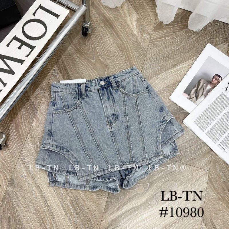Quần jeans giả váy gân hàng QCL1