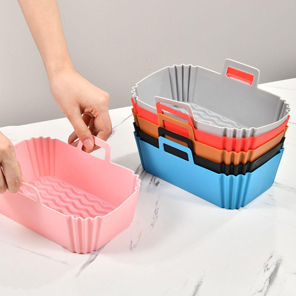 Rổ Silicone Hình Chữ Nhật Đựng Bánh Pizza Tái Sử Dụng Tiện Lợi