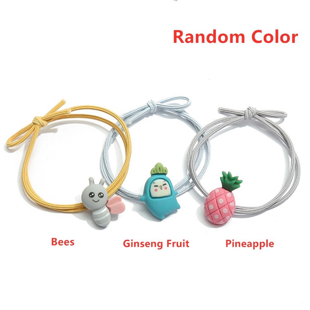 Dây Buộc Tóc Co Giãn Họa Tiết Quả Dứa/Chú Ong Dễ Thương Dành Cho Nữ