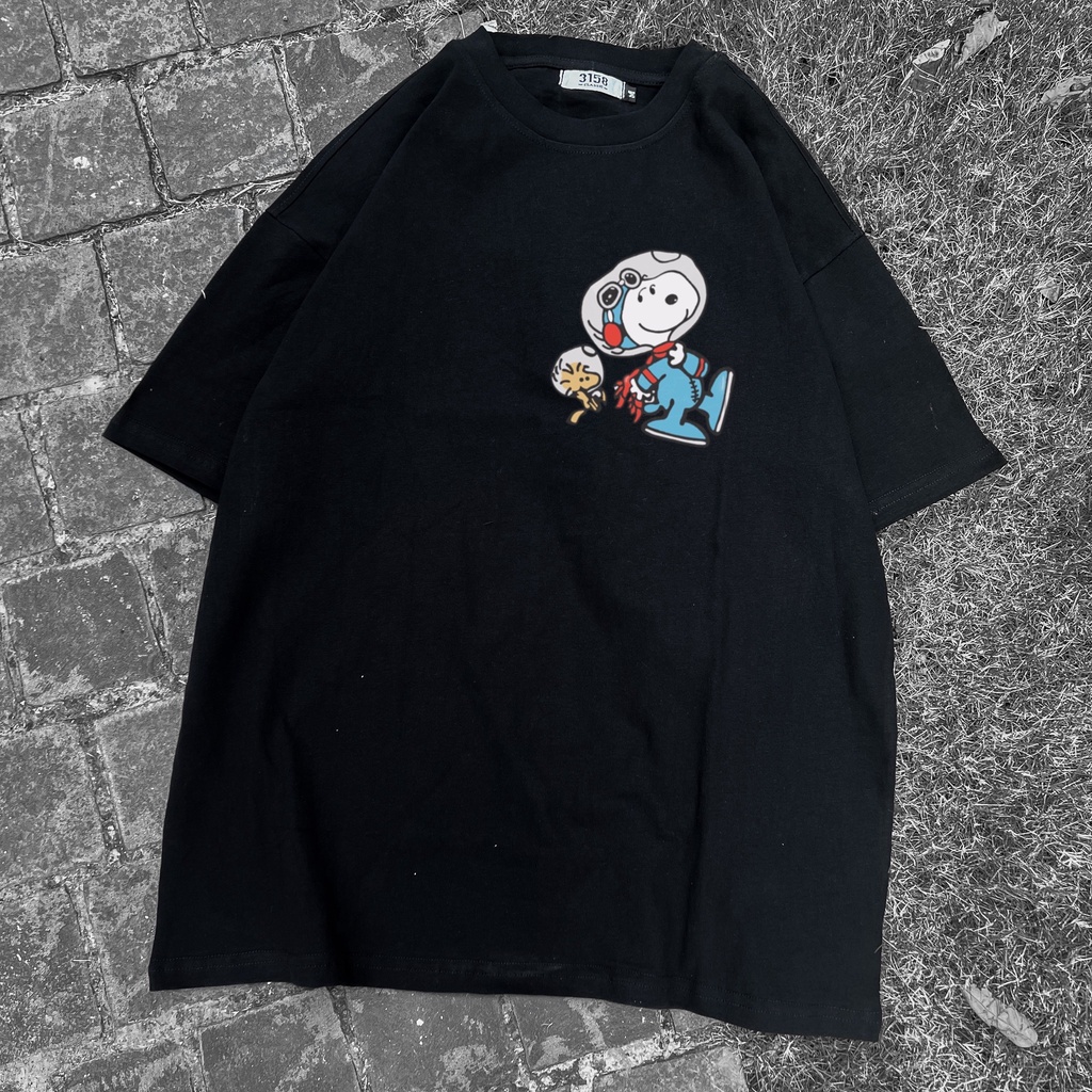 Áo thun tay lỡ nam nữ MEANSTORE phông in hình 100% cotton vải mát form rộng phong cách Ulzzang - ĐEN