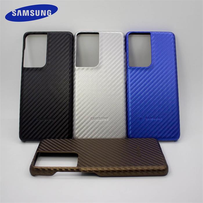 Ốp Điện Thoại Da PU Sợi Carbon Cứng Siêu Mỏng Cho Samsung S21 S20 Note 20 Ultra Plus