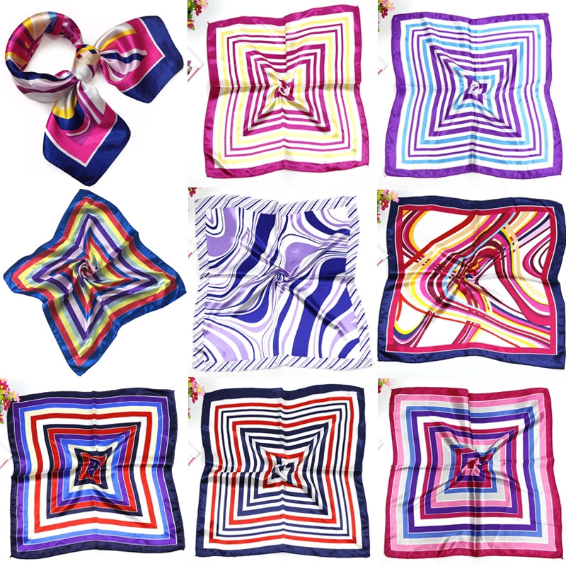 Women Small Square Silk Scarves/ 50*50cm Fashion Printing Neckerchief/ Girl's Party Hair Bands