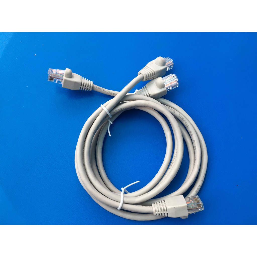 Cáp mang cat5e dài 1m đúc sẵn, màu xám