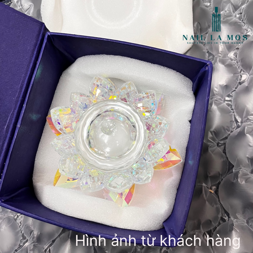 Hũ bông sen đựng lưu huỳnh và bột đắp móng có nắp tiện lợi, nhiều màu lấp lánh sang chảnh